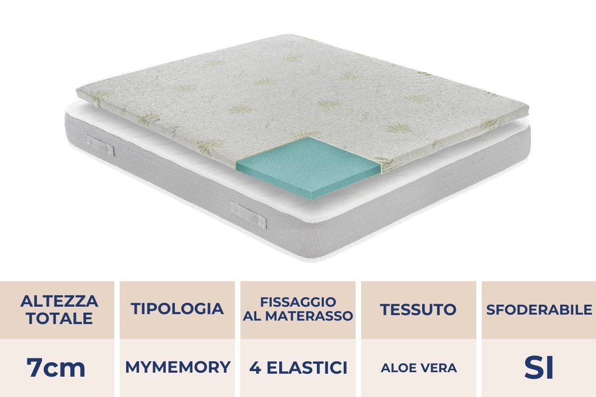 topper liscio 7cm memory med